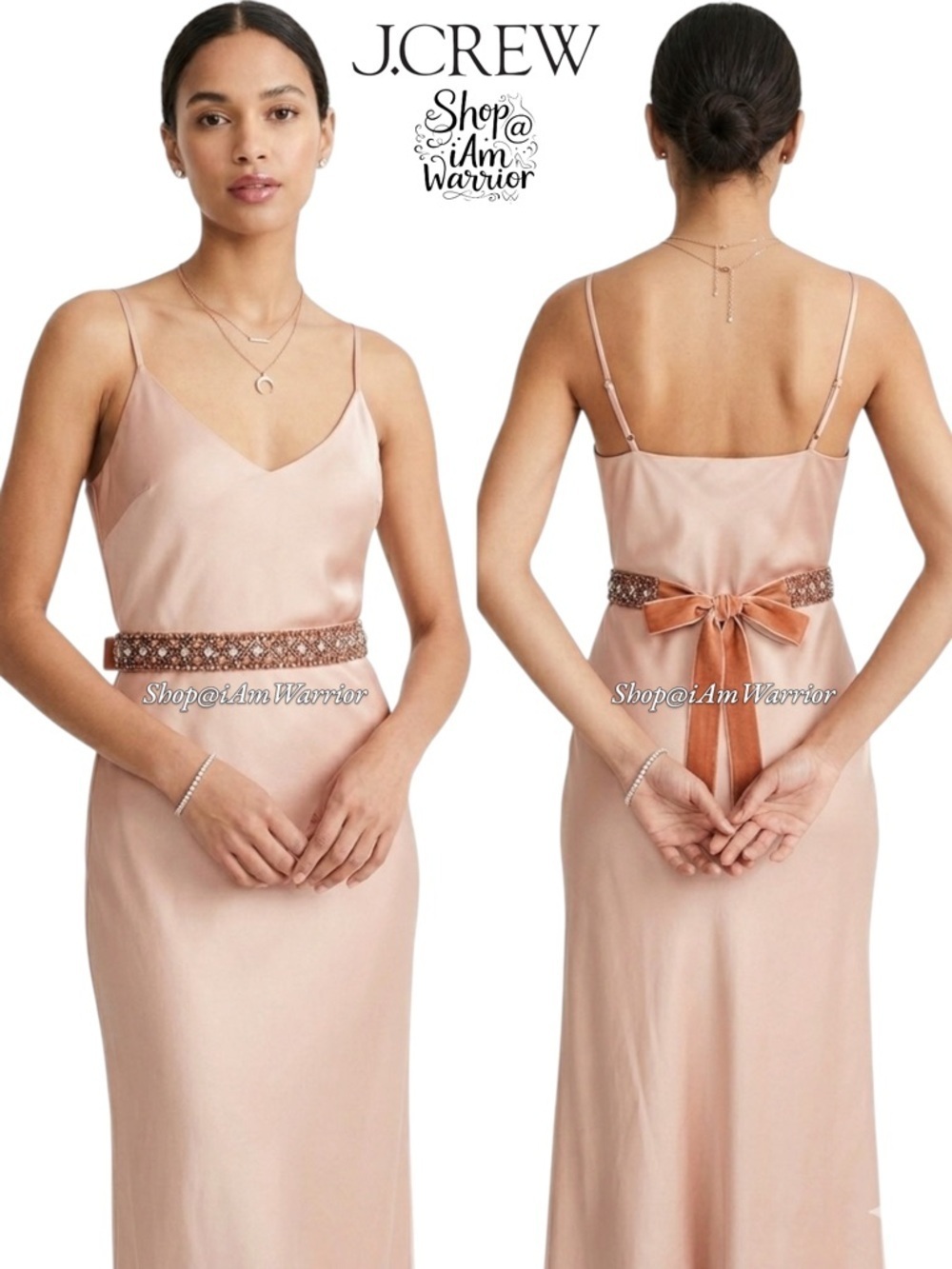 J.Crew NWOT beaded blush velvet sash belt *shop@iamwarrior
